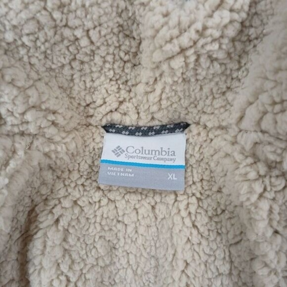 Columbia Down Sherpa Puffer Jacket Womens XL Stone White‎ Corduroy Ruby $240 NEW - Picture 7 of 11